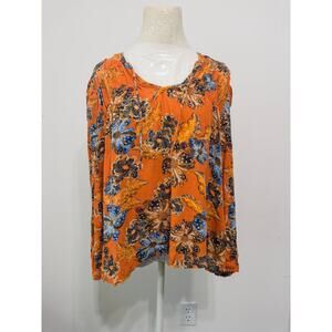 Old Navy floral peasant top sz L boho charm cottagecore retro fall